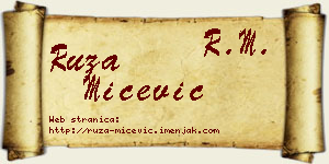 Ruža Mićević vizit kartica